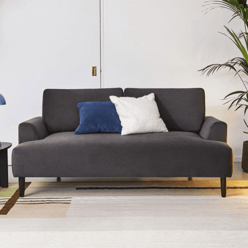 Image showing the Model 05 2 Seater Velvet Sofa, Charcoal product.
