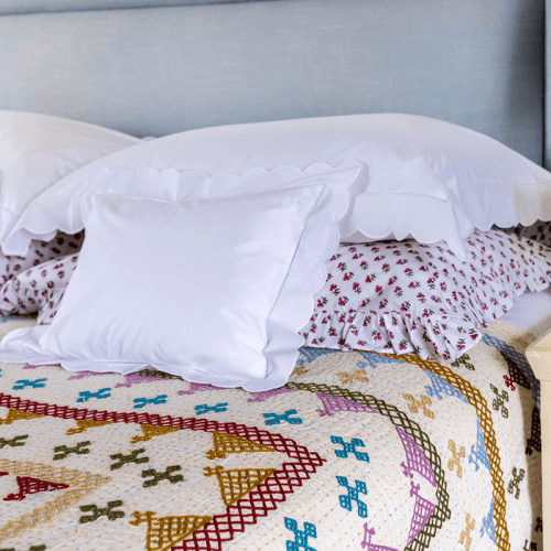 Image showing the Scallop Standard Pillowcase, White product.