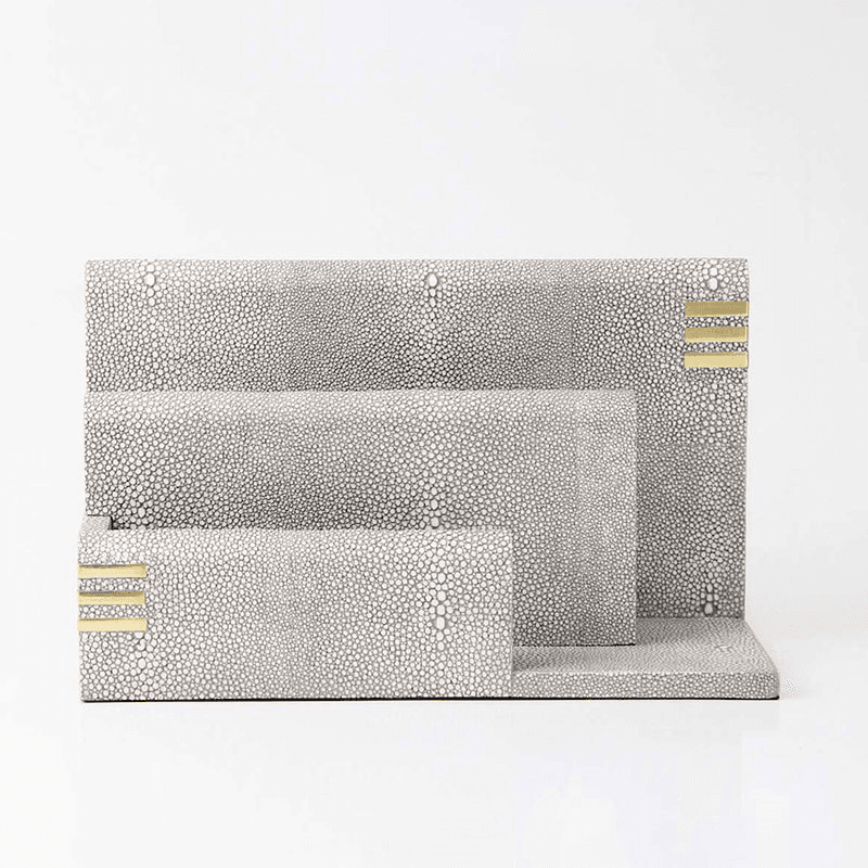 Christie Letter Rack, 26 x 10 x 15cm, Barley Shagreen