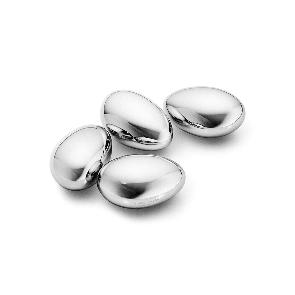 Set of 4 Sky Ice Cubes, Stainless Steel
