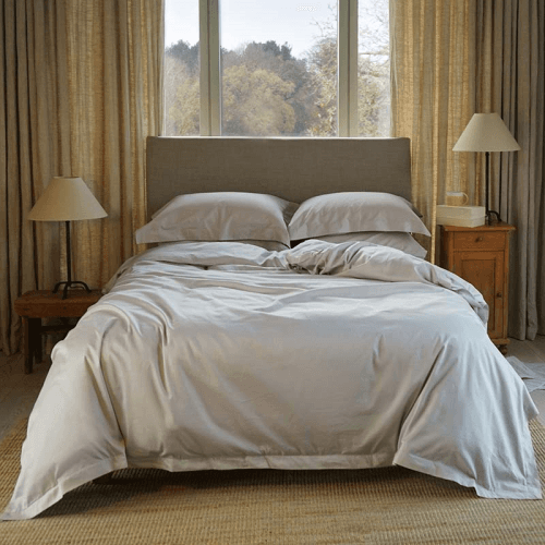 Image showing the The Edged 300 Thread Count Sateen Oxford Border Pair of Pillowcases, Standard, Dove grey product.