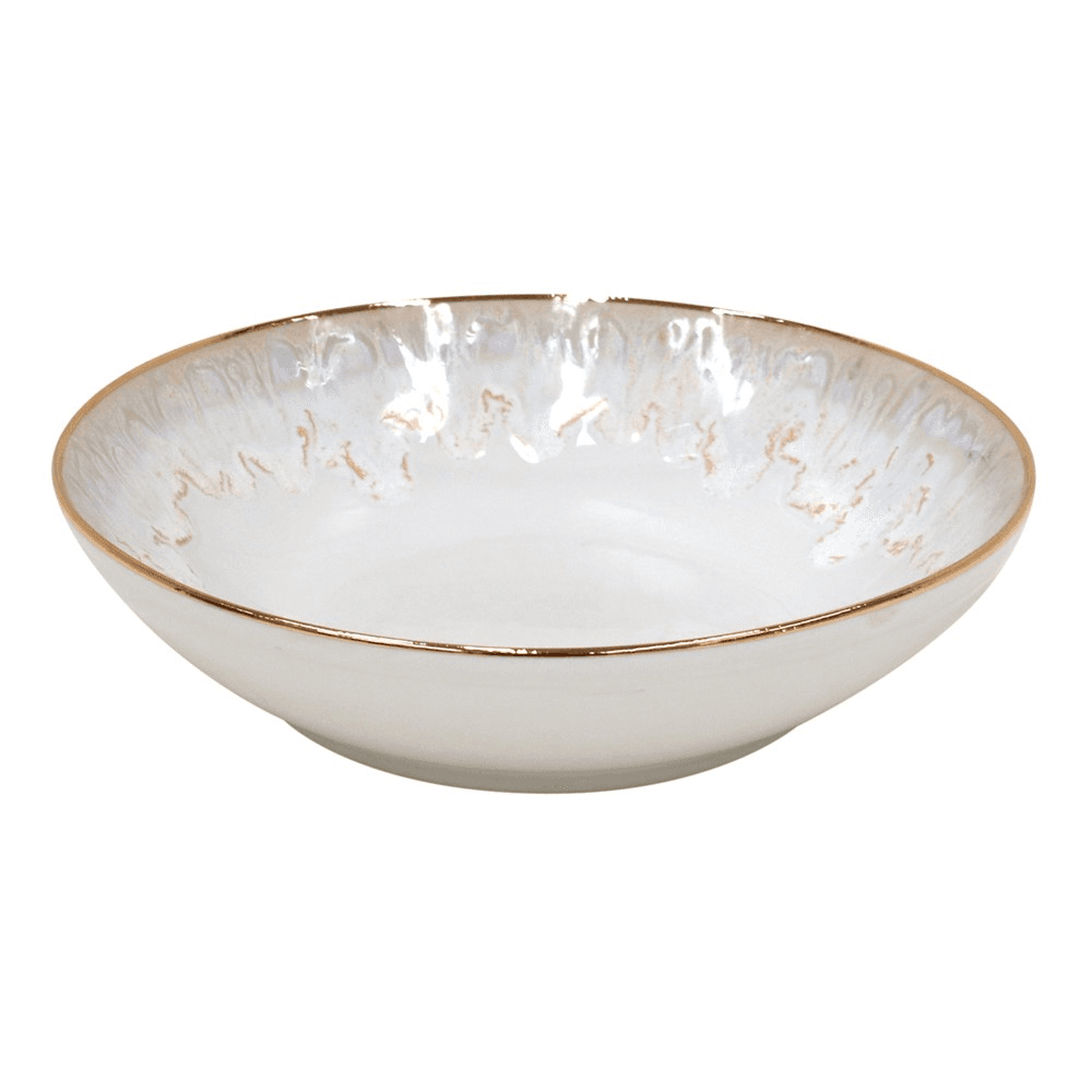Taormina Set of 6 soup/pasta plates, 21.5cm, White/Gold