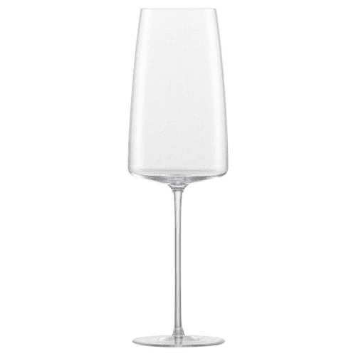 Image showing the Simplify Set of 2 Crystal Champagne Glasses, 407ml, Clear product.