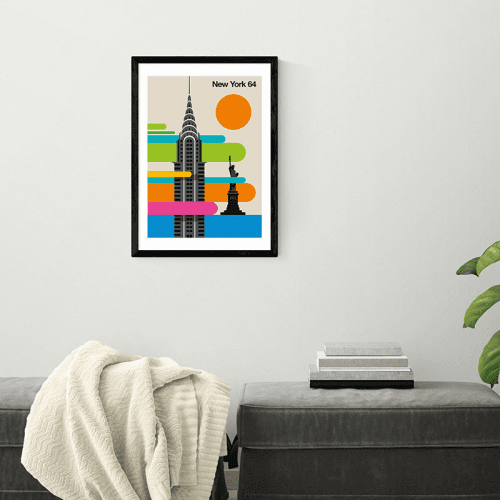 Image showing the Bo Lundberg New York 64 Framed Print, 63 x 45cm, Multi product.