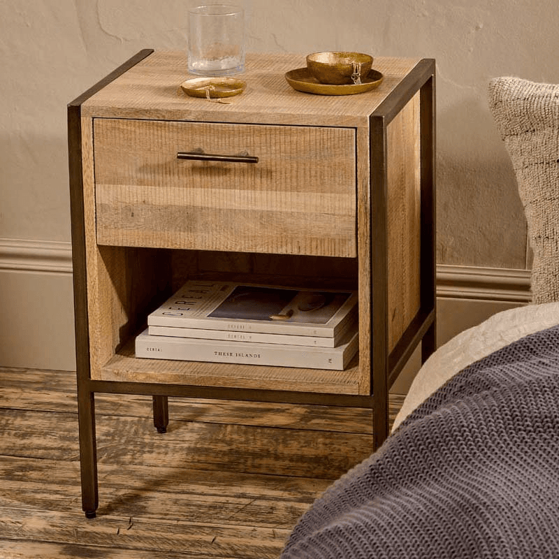 Dasai Bedside Table, H60 x W45 x D40cm, Natural