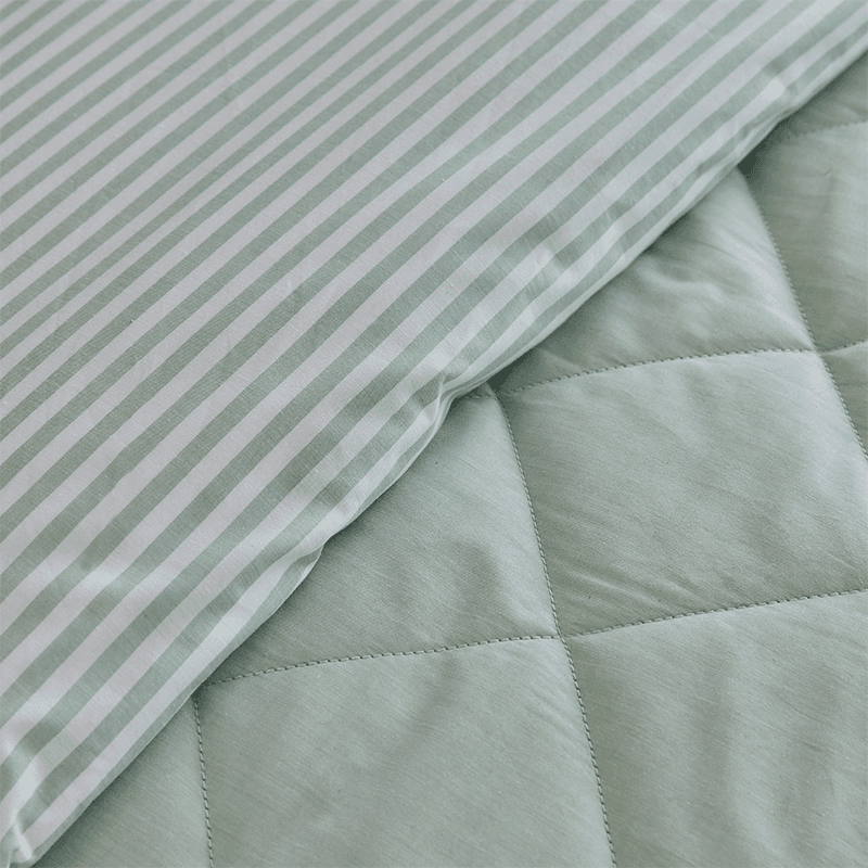 Lerwick Stripe Duvet Set, Super King, Green