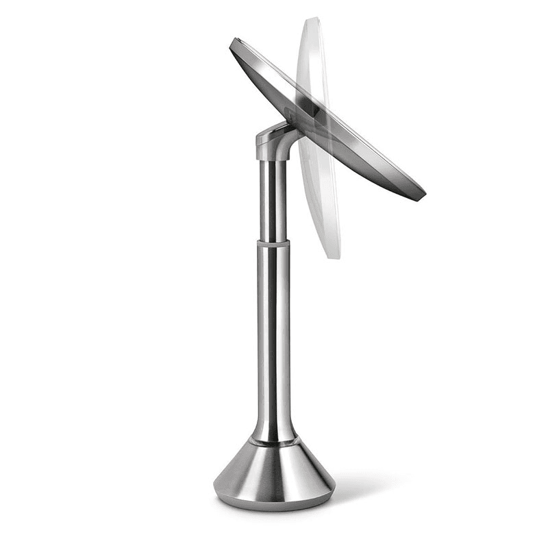 Sensor Mirror with Touch-Control Brightness, D20cm, Brushed Stainless Steel