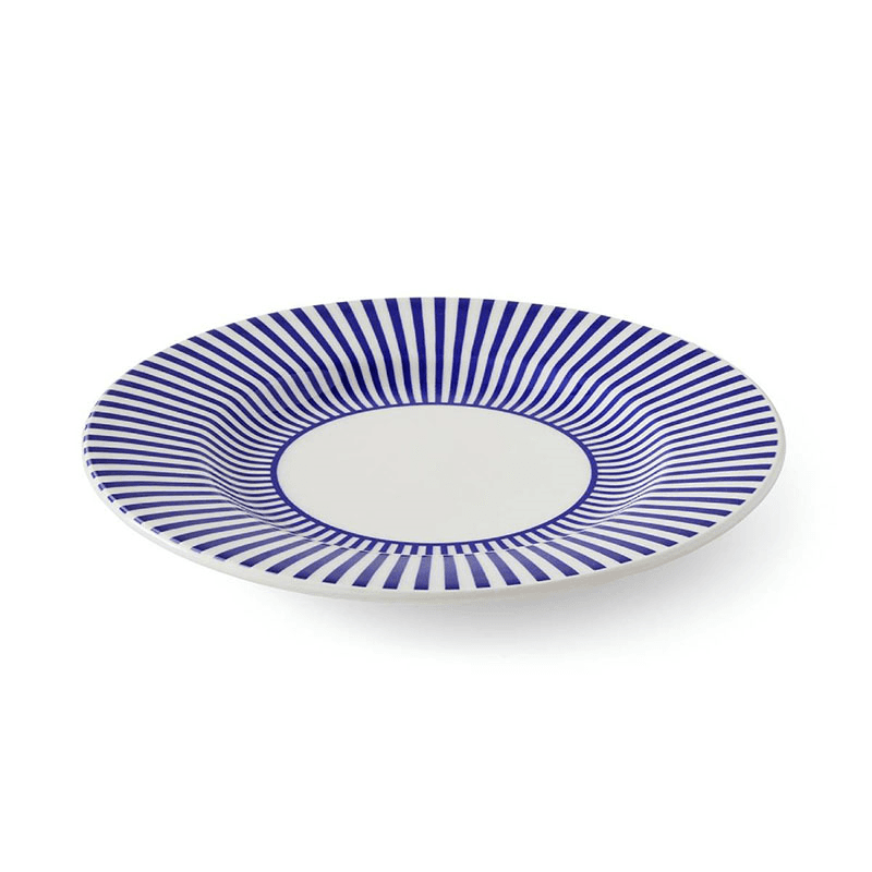 Stecatto Set of 4 Salad Plates, D22cm, White and Blue