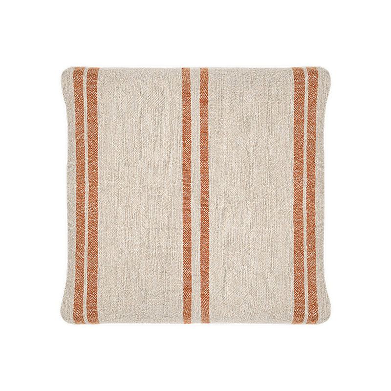 Tajana Linen Stripe Cushion Cover, 50 x 50cm, Rust