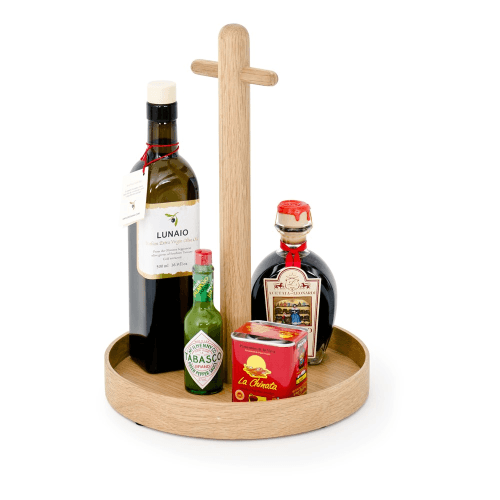 Image showing the Cookhouse Round tray, H35.4 x Dia25.4cm, Natural Oak product.