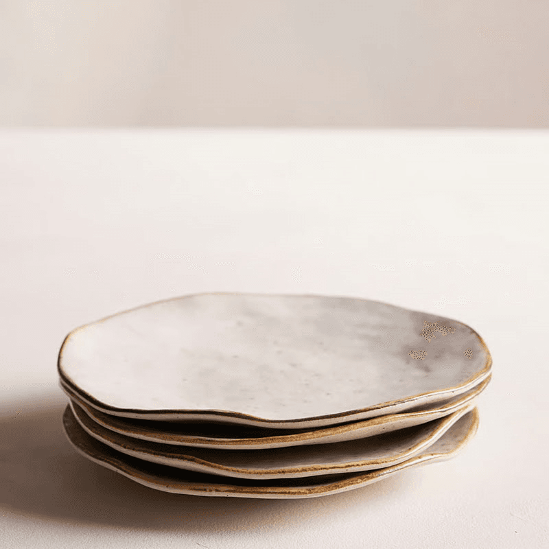Emden Set of 4 Side Plates, D15cm, Cream