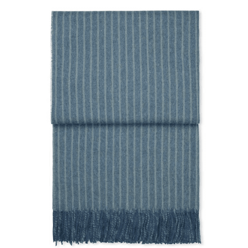 Stripes Throw, H130 x W200cm, Mirage Blue