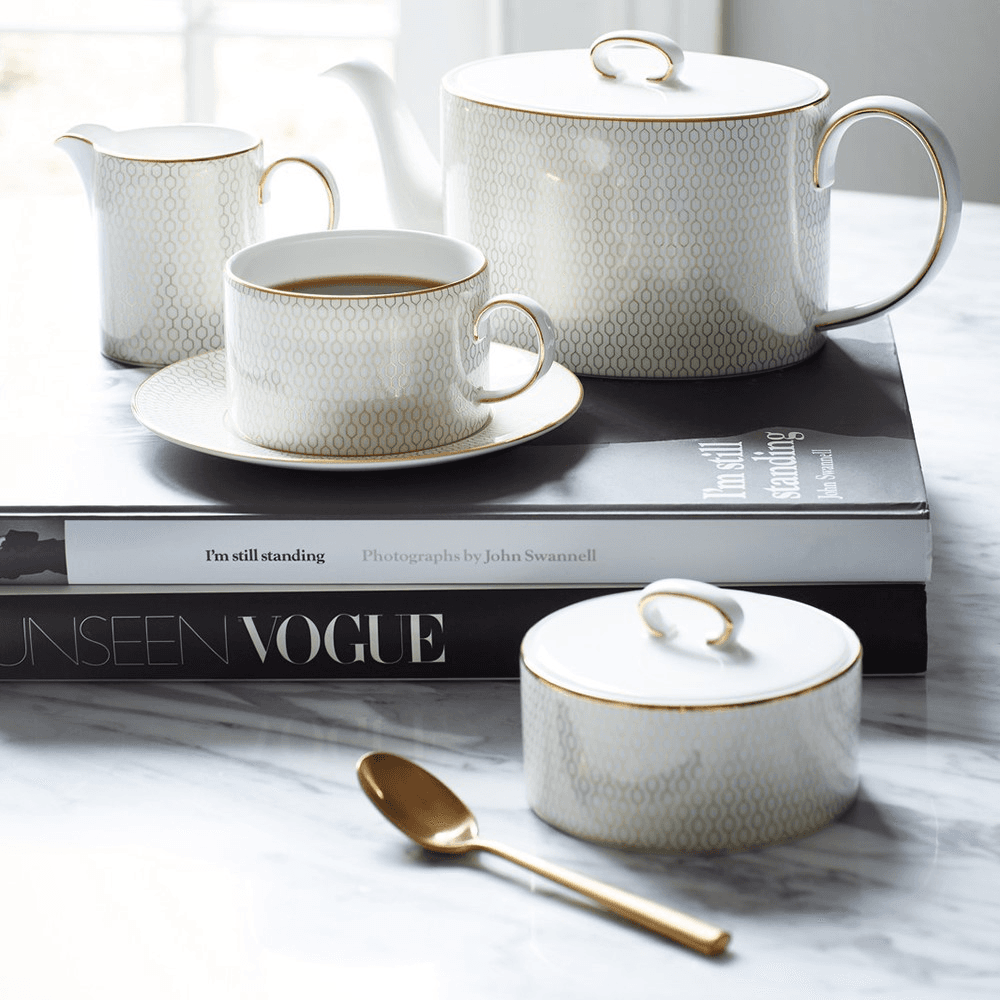 Gio Gold Teapot, 1L, Gold/White