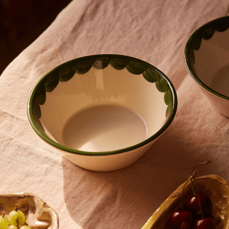 Scallop Set of 2 Bowls, 16cm, Green