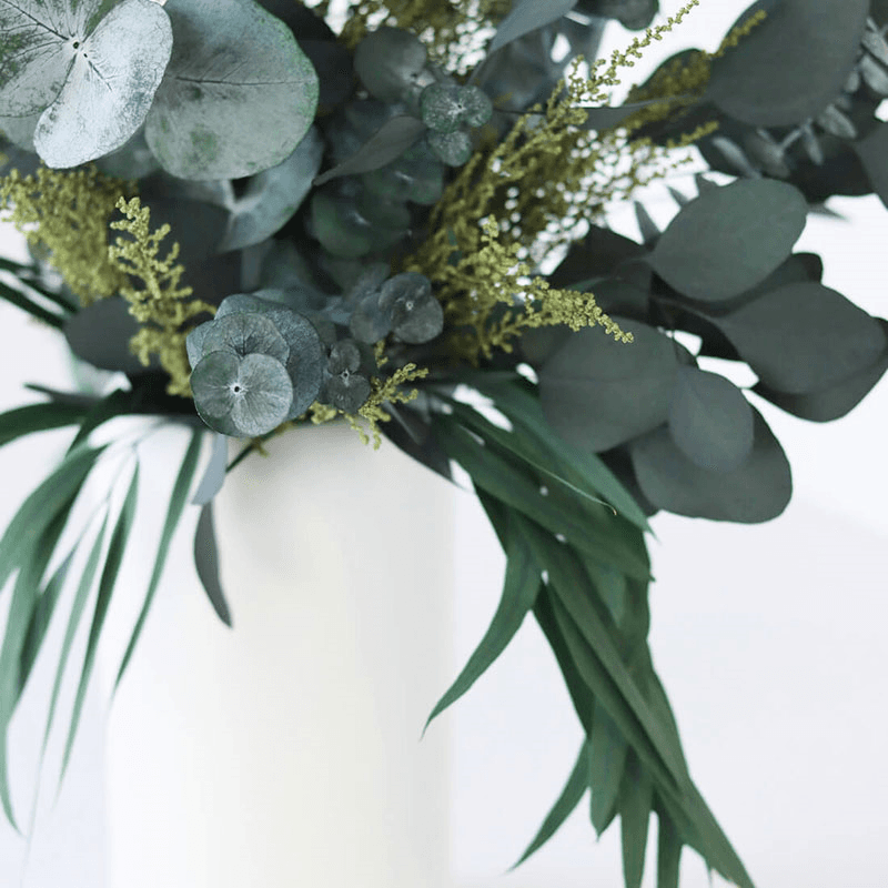 Hand-Tied Large Bouquet, Greenery & Neutrals, Matcha