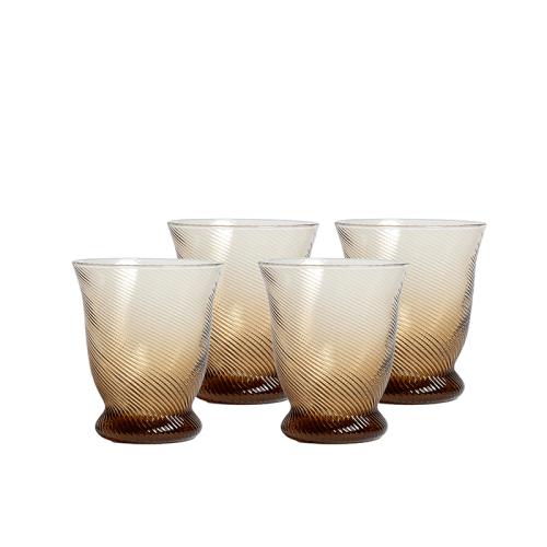 Image showing the Spiral Set of 4 Tumbler Glasses, 175ml, Chestnut Brown product.