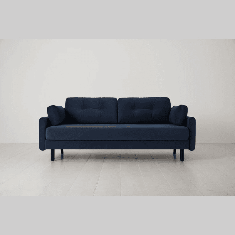 Model 04 3 Seater Velvet Sofa Bed, Teal