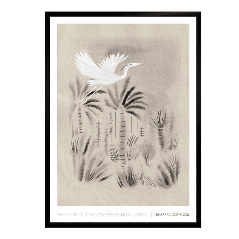 Take Flight Recycled Paper Print, A3, Grey