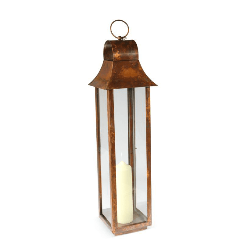 Tonto Lantern, H84cm, Burnished copper/Clear