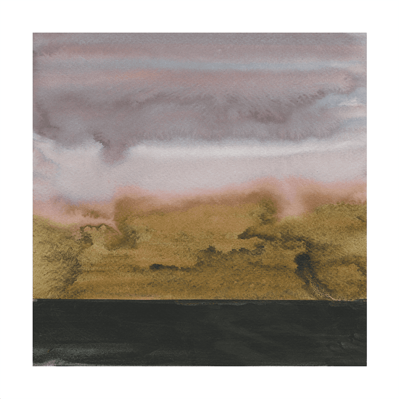 Turbulent Square Signed Print, 30 x 30cm, Black Orange