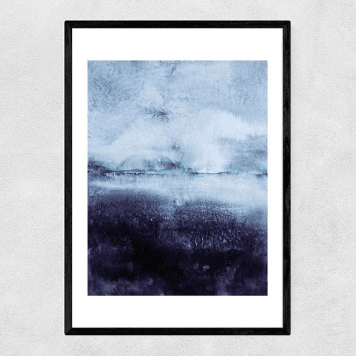 Image showing the Iris Lehnhardt Direction North A2 Framed Art Print, Blue product.