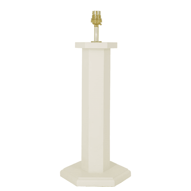 Hexagon Table Lamp Base, H47cm, Oyster White