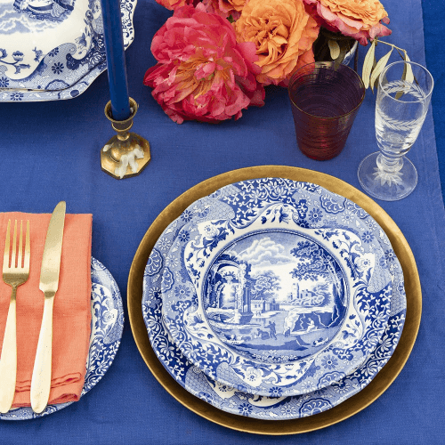 Image showing the Blue Italian Set of 4 plates, 27cm product.