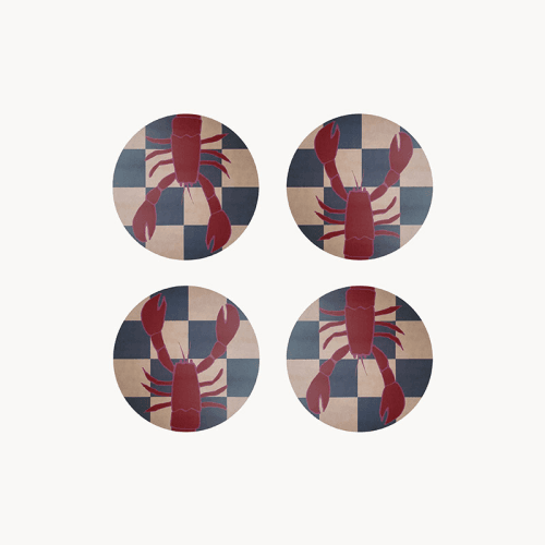 Image showing the Lobster Set of 4 Coasters, D10cm, Multi product.