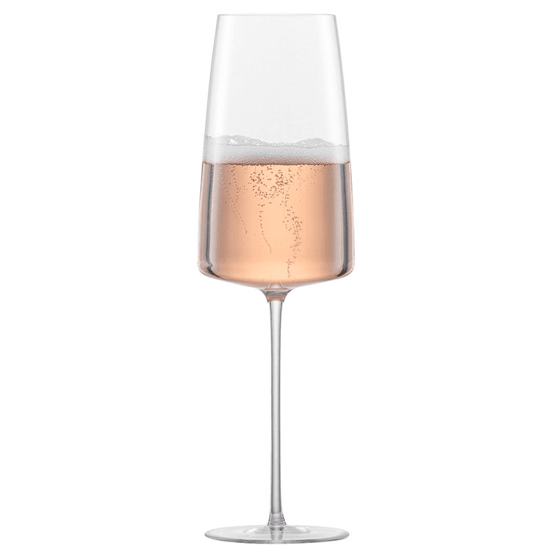 Simplify Set of 2 Crystal Champagne Glasses, 407ml, Clear