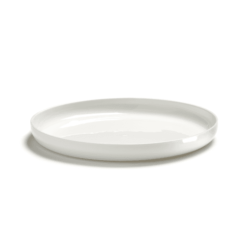 Image showing the Base Set of 2 glazed high plates, H3 x D28cm, White product.
