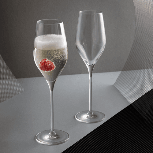 Image showing the Mr & Mr Wine & Bar Set of Two Flutes, 260ml, Clear product.