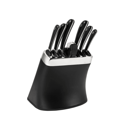 Image showing the Signature Knife Block Set with 6 Knives & Ceramic Sharpener, Black product.