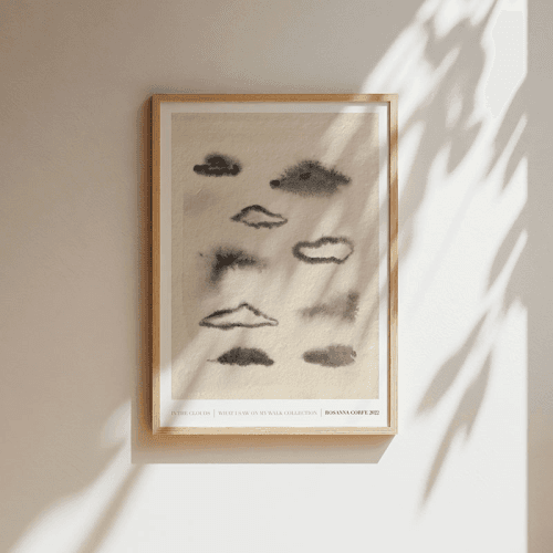 Image showing the Clouds Recycled Paper Print, A3, Grey product.