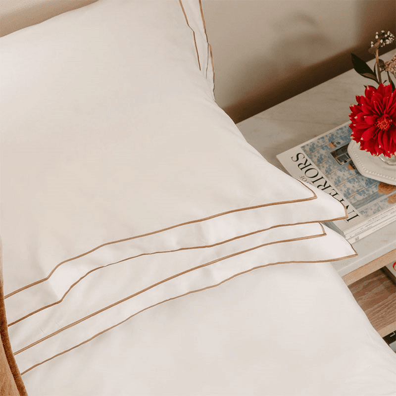 Frame Two Corded Pair of Pillowcases, Standard, Bronzed Umber