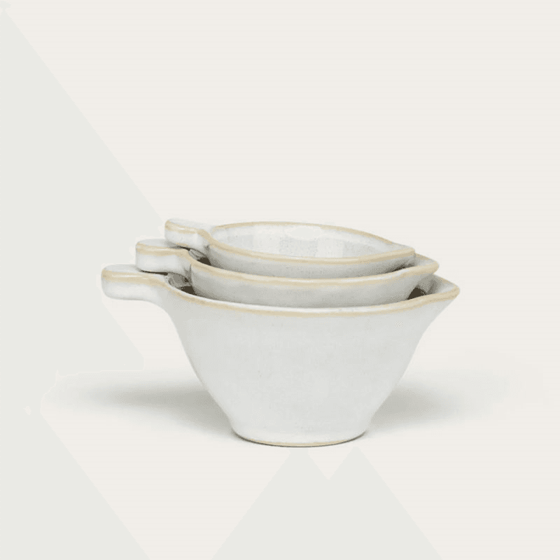Bramley Set of 3 Pouring Cups, Reactive White