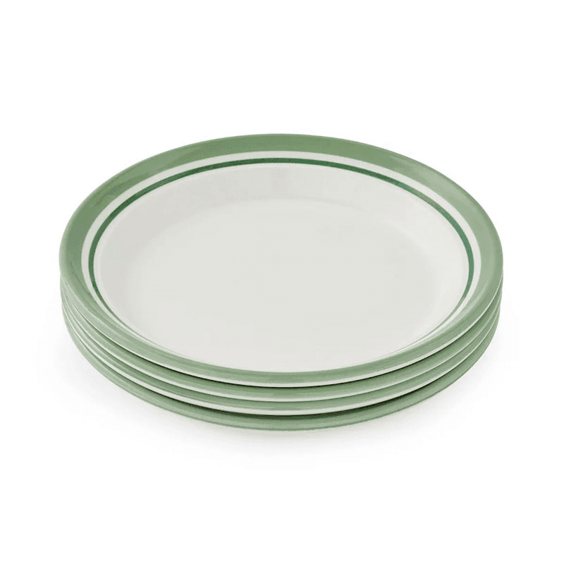 Potter's Stripe Set of 4 Salad Plates, D21.5cm, Green