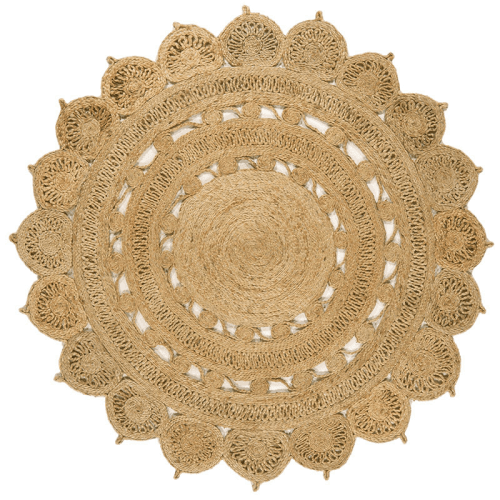 Image showing the Zira natural round rug, 150 x 150cm, Natural product.