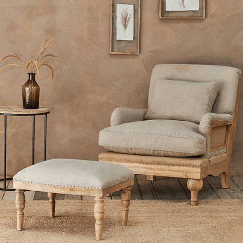 Image showing the Abe Linen Armchair, Stone product.
