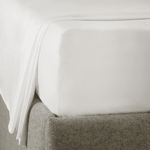 Image showing the Essentials - 200 Thread Count Egyptian Cotton King fitted sheet, W150 x L200 x D30cm, White product.