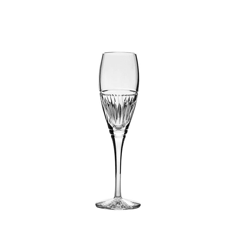 Art Deco Set of 2 Champagne Flutes, 170ml, Clear