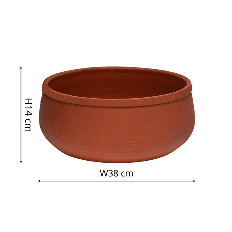 Kew Temperate House Handthrown Statement Bowl, D38cm, Burnt Umber
