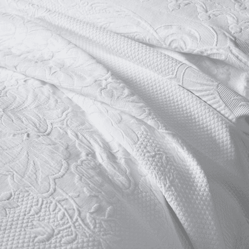 Image showing the Vintage Etienne - Cotton Double bedspread, 240 x 250cm, White product.