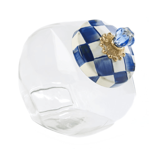 Image showing the Royal Check Cookie jar, H20 x W15cm, Blue & White product.
