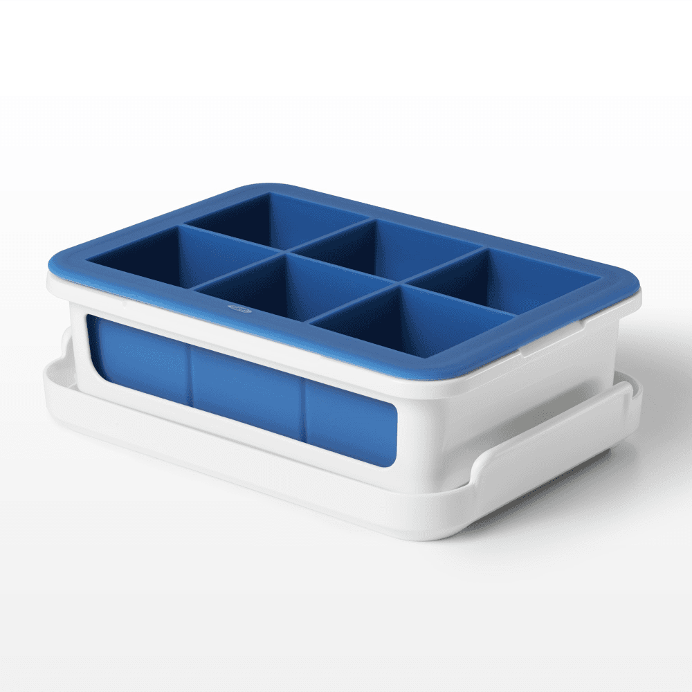 Covered silicone ice cube tray - large cubes