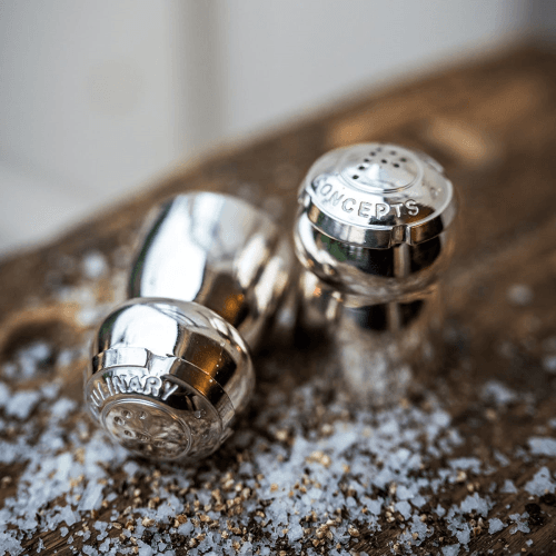 Image showing the Champagne cork salt and pepper set, 5cm, Silver Plate product.
