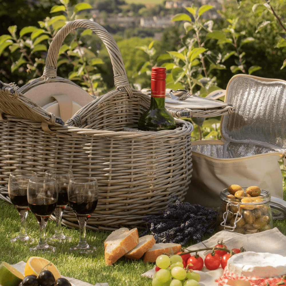 Boat Picnic hamper, H27 x W29 x L59cm, Cream/Beige