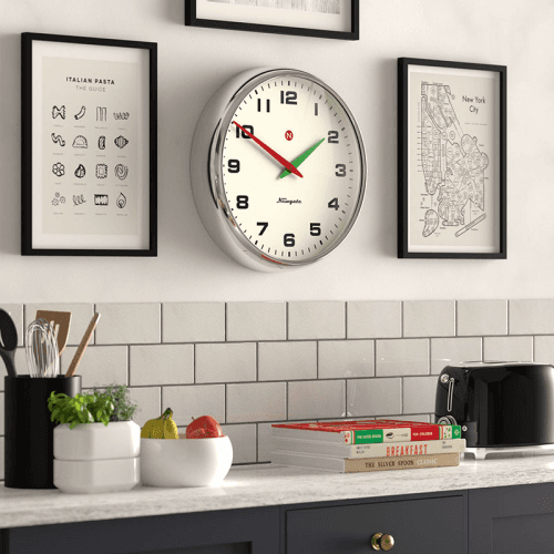 Image showing the Superstore Wall Clock, 40cm, Chrome product.