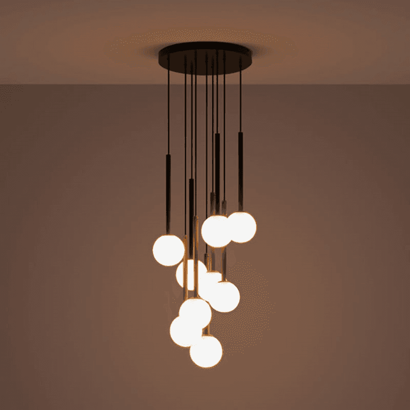 Globe Cluster Pendant Light, H99cm, Charcoal