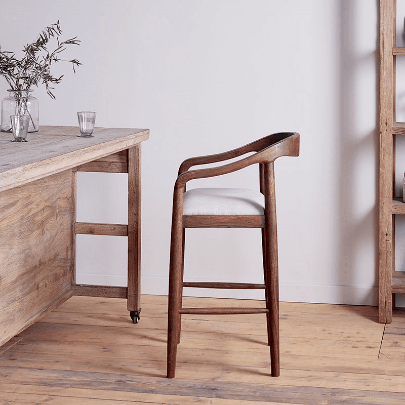 Anbu Acacia  Counter Chair, Washed Walnut