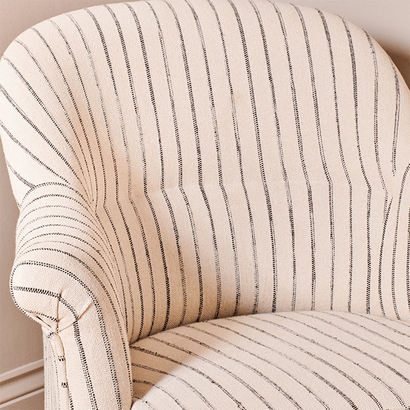 Sanja Stripe Armchair, Off White & Charcoal